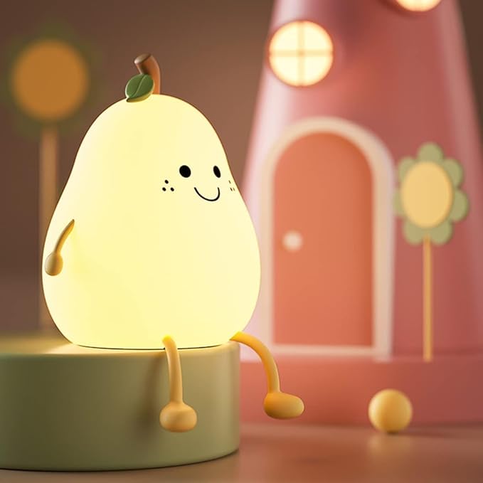 Glow Pear Night Lamp – Rechargeable Soft Silicone Mood Light