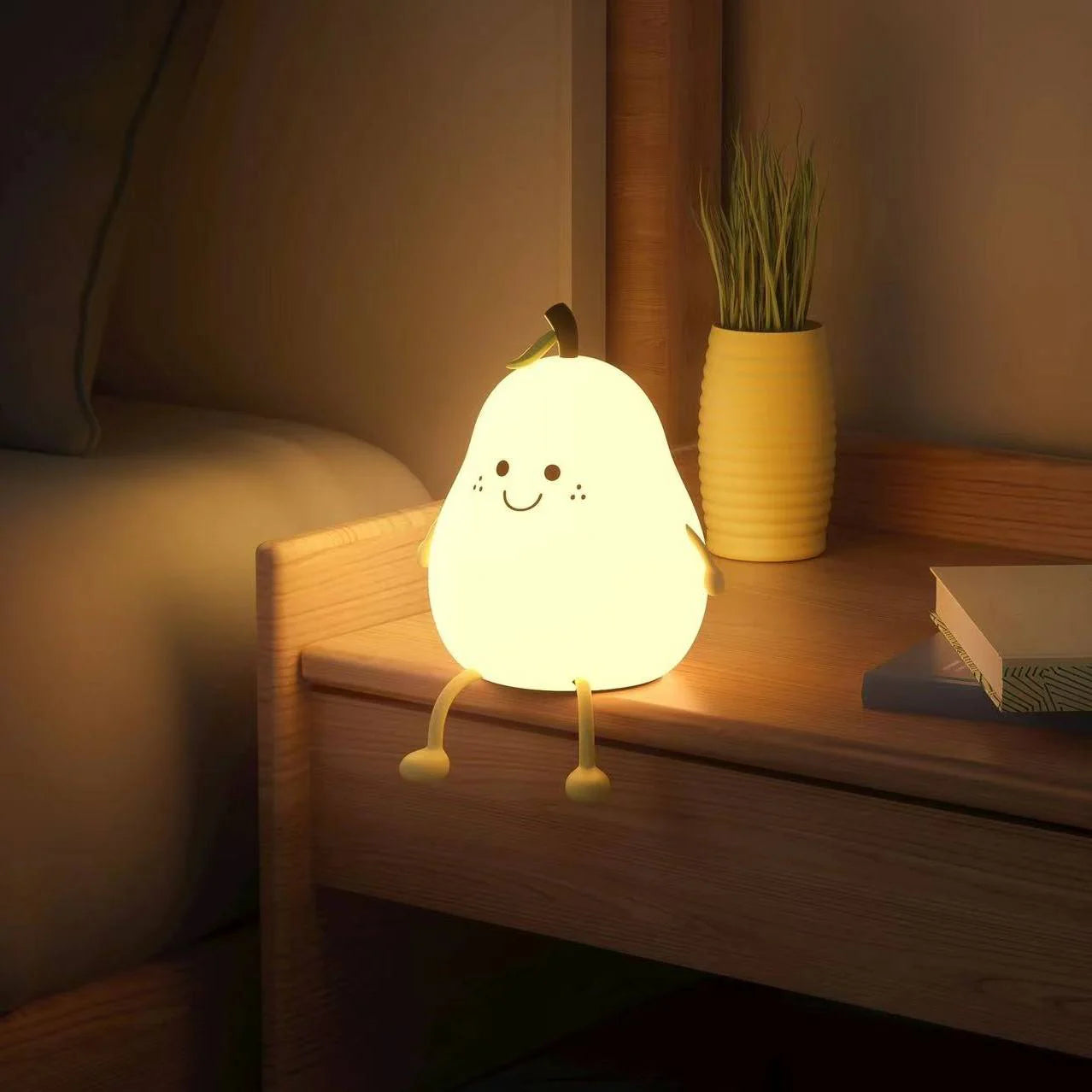 Glow Pear Night Lamp – Rechargeable Soft Silicone Mood Light