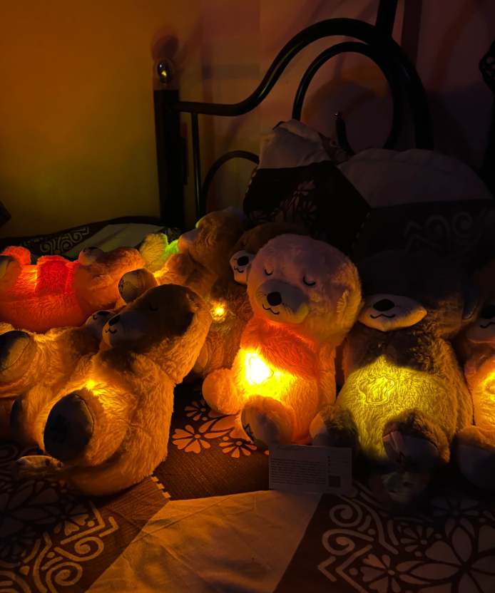 Breathing Teddy Bear with Gentle Heartbeat & Plush Hug