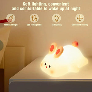 Bunny Glow Night Lamp – Soft Silicone Mood Light (Rechargeable)